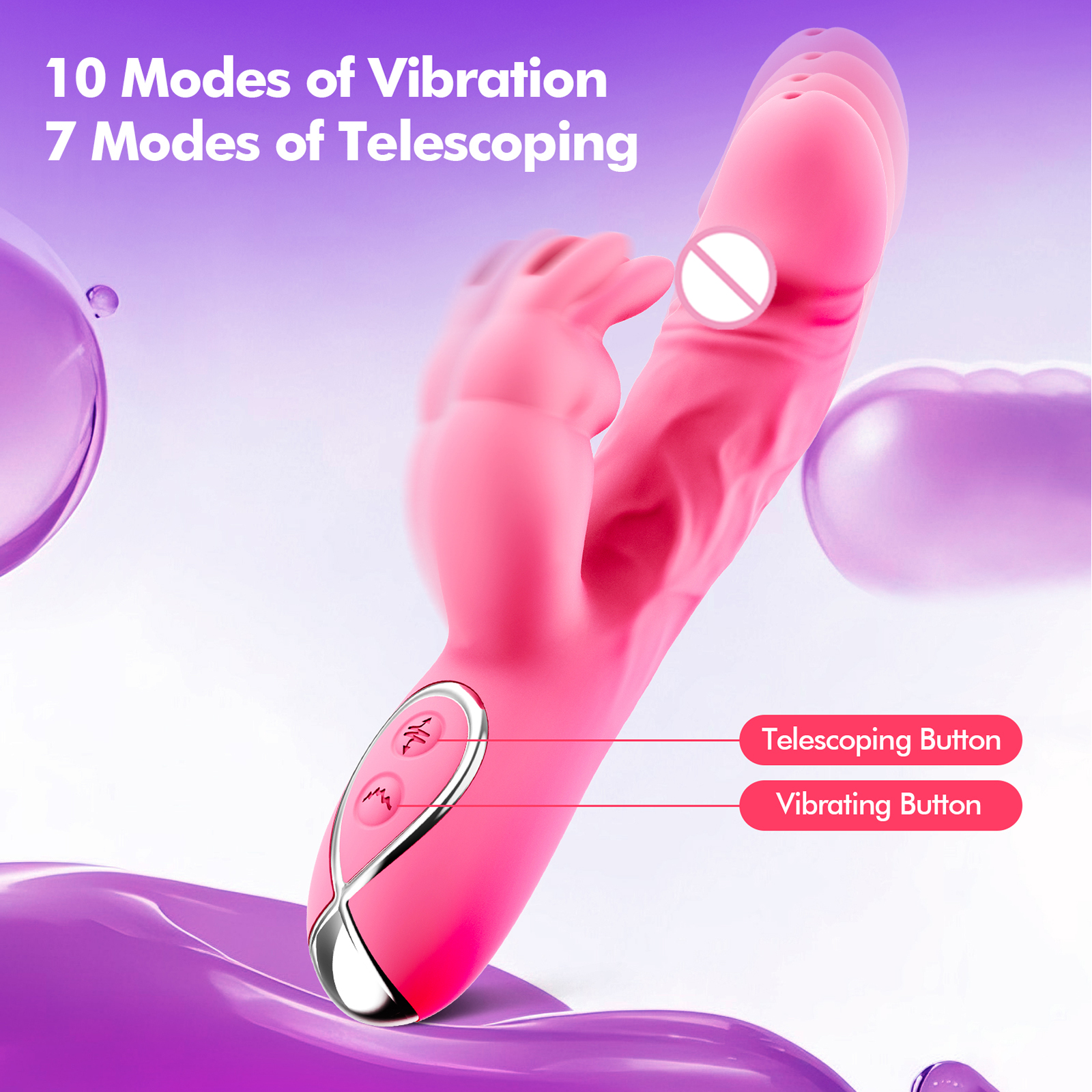 Premium Rabbit Vibrator with G-Spot & Clitoral Stimulation - Multi-Speed Dual Motor Adult Sex Toys - Waterproof Silicone Wellness Product India - Image 17