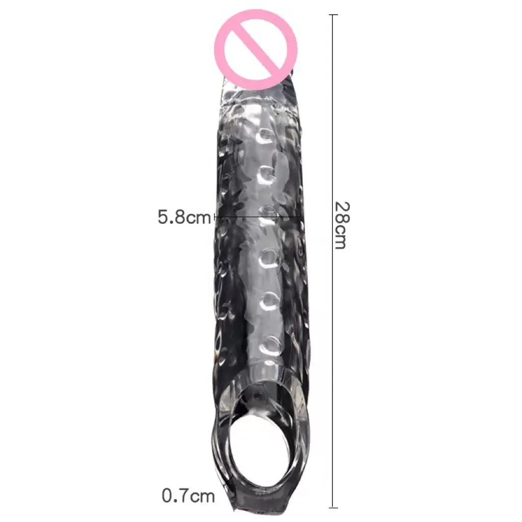 Premium Realistic Silicone Huge Penis Sleeve Enlargement Cock Extender - Reusable Delay Condom for Men - Best Couple Sex Toys in India - Discreet Delivery - Image 7