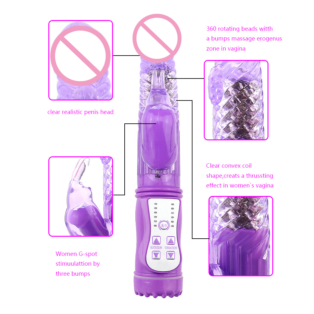 36 Multi-Speed Rechargeable Rabbit Vibrating Dildo for Women - G-Spot Stimulator with 360° Rotation - Waterproof Adult Wellness Sex Toys in India - Image 6