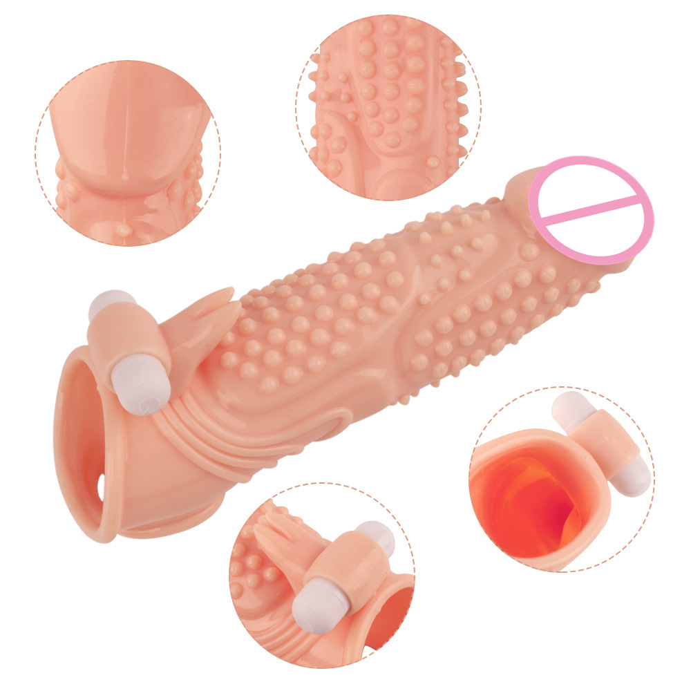 India's Best Plus-Size Vibrating Crystal Penis Sleeve Extender - Realistic Wolves Silicone Male Masturbation Sleeve Cock Ring Adult Sex Toy - Image 7