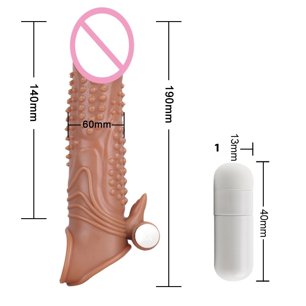 India's Best Plus-Size Vibrating Crystal Penis Sleeve Extender - Realistic Wolves Silicone Male Masturbation Sleeve Cock Ring Adult Sex Toy - Image 4