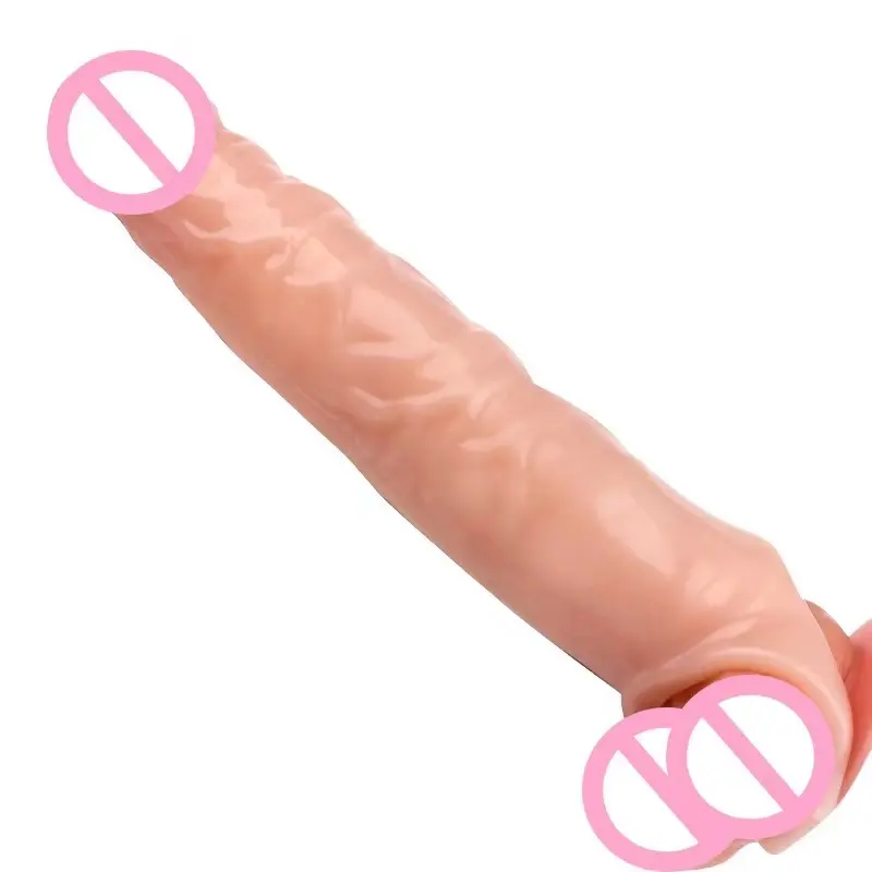 Premium Realistic Silicone Huge Penis Sleeve Enlargement Cock Extender - Reusable Delay Condom for Men - Best Couple Sex Toys in India - Discreet Delivery - Image 5