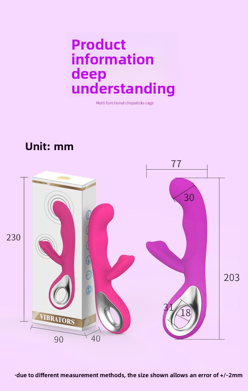 Premium Waterproof Silicone G-Spot Vibrator with Dual Motors - Dual Clitoral Stimulation Wand Massager - Best Adult Wellness Sex Toys for Couples India - Image 6